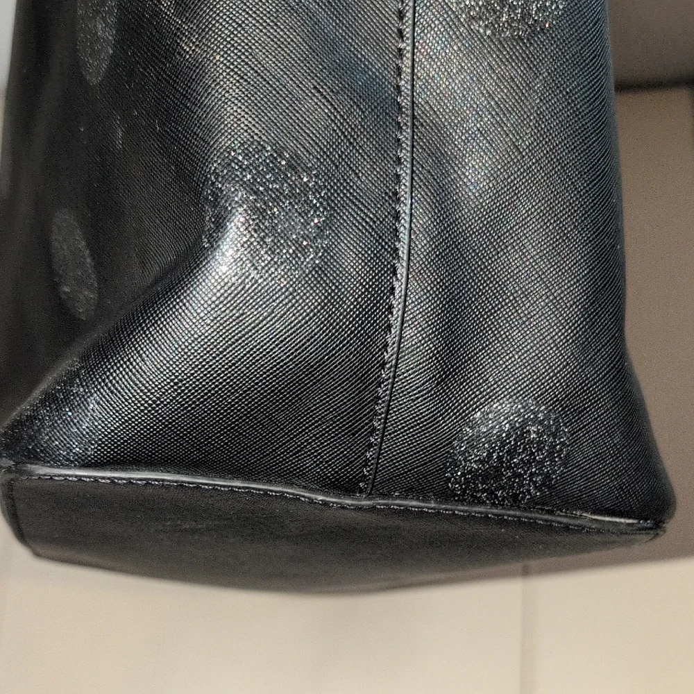 Kate Spade Black Glitter Polka Dot Tote